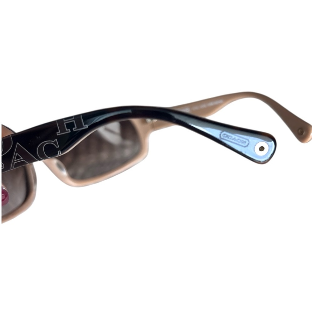 Coach Y2K Sunglasses – Brown Rectangular Frame with Logo Sides - Picture 3 of 7